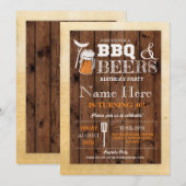 Invitation Fête d'anniversaire du barbecue Cheers & Beers N'I (Devant / Derrière)