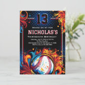 Invitation Fête d'anniversaire du baseball (Debout devant)