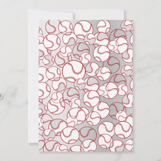 Invitation Fête d'anniversaire du baseball (Dos)