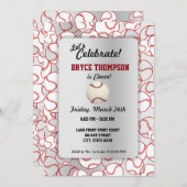 Invitation Fête d'anniversaire du baseball (Devant / Derrière)