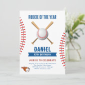Invitation Fête d'anniversaire du baseball (Debout devant)