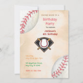 Invitation Fête d'anniversaire du baseball (Devant)