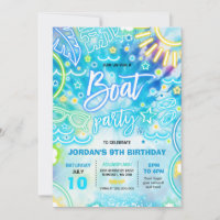 Fête D'Anniversaire Du Bateau Au Lac Tie Dye Glow