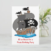 Invitation Fête d'anniversaire du bateau pirate (Debout devant)