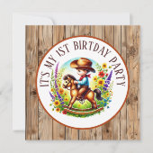 Invitation Fête d'anniversaire du bébé cowboy cool (Devant)