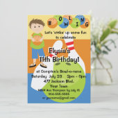 Invitation Fête d'anniversaire du Bowling sur mesure (Debout devant)