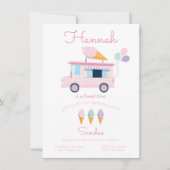 Invitation Fête d'anniversaire du camion à crème glacée (Devant)