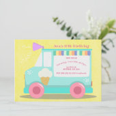 Invitation Fête d'anniversaire du camion à crème glacée | Ros (Debout devant)