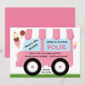 Invitation Fête d'anniversaire du camion à glace (Devant / Derrière)