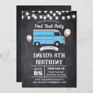 Invitation Fête d'anniversaire du camion alimentaire Rustic C