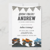 Invitation Fête d'anniversaire du Camion Bash Monster (Devant)
