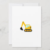 Invitation Fête d'anniversaire du camion de construction (Dos)