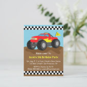 Invitation Fête d'anniversaire du Camion Fiery Red Monster (Debout devant)