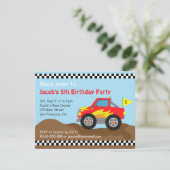 Invitation Fête D'Anniversaire Du Camion Red Monster Pour Les (Debout devant)