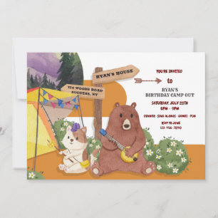 Invitation Fête d'anniversaire du camping