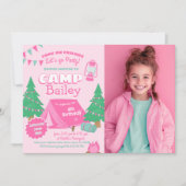 Invitation Fête d'anniversaire du camping (Devant)