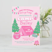 Invitation Fête d'anniversaire du camping (Debout devant)