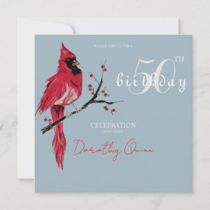 Invitation Fête d'anniversaire du cardinal de l'aquarelle