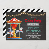 Invitation Fête d'anniversaire du carnaval (Devant / Derrière)