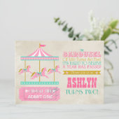 Invitation Fête d'anniversaire du carrousel (Debout devant)