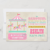 Invitation Fête d'anniversaire du carrousel (Devant)