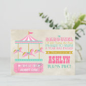 Invitation Fête d'anniversaire du carrousel (Debout devant)
