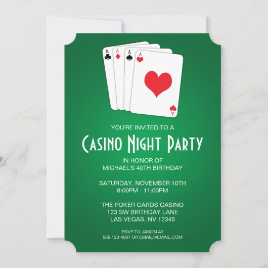 Invitation Fête d'anniversaire du casino (Devant)