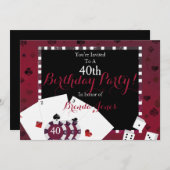 Invitation fête d'anniversaire du casino (Devant / Derrière)