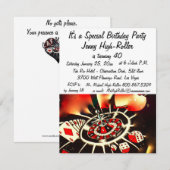 Invitation Fête d'anniversaire du casino de Las Vegas (Devant / Derrière)