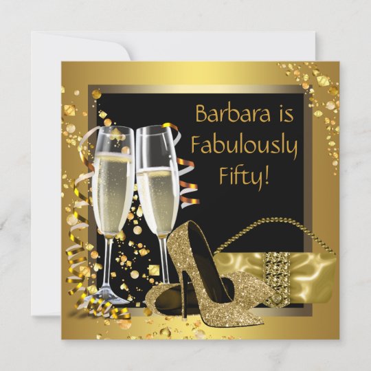 Invitation Fete D Anniversaire Du Champagne D Or Noir Zazzle Be