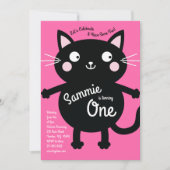 Invitation Fête d'anniversaire du chat (Devant)