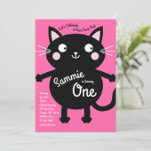 Invitation Fête d'anniversaire du chat (Debout devant)