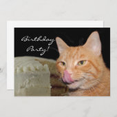 Invitation Fête d'anniversaire du chat (Devant / Derrière)