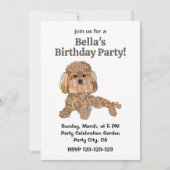 Invitation Fête d'anniversaire du chien caniche (Devant)
