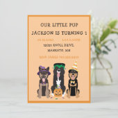 Invitation Fête d'anniversaire du chien d'Halloween (Debout devant)