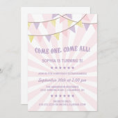 Invitation Fête d'anniversaire du cirque (Devant / Derrière)