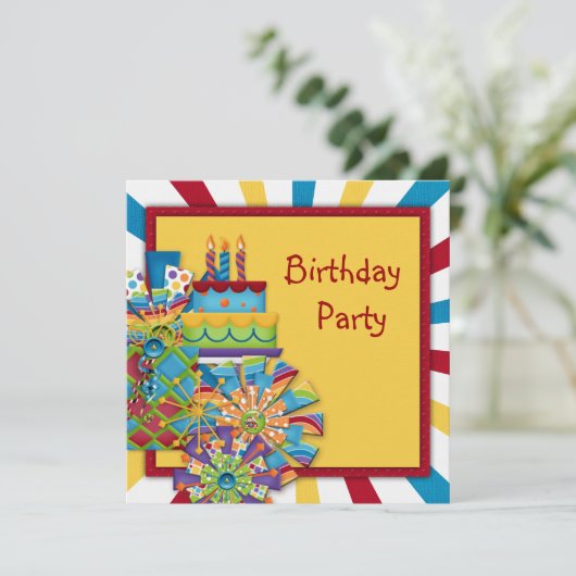 Invitation Fête d'anniversaire du cirque (Debout devant)