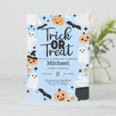 Invitation Fête d'anniversaire du Citrouille fantôme d'Hallow (Debout devant)