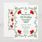 Invitation Fête d'anniversaire du coq portugais (Devant / Derrière)