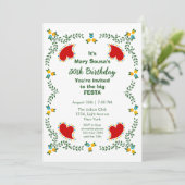 Invitation Fête d'anniversaire du coq portugais (Debout devant)