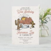 Invitation Fête d'anniversaire du cowboy Wild West Rodeo invi (Debout devant)