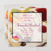 Invitation Fête d'Anniversaire du Dessert (Devant / Derrière)