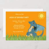 Invitation Fête d'anniversaire du dragon (Devant / Derrière)