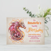 Invitation Fête d'anniversaire du dragon (Debout devant)