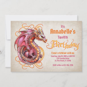 Invitation Fête d'anniversaire du dragon
