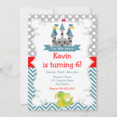 Invitation Fête d'anniversaire du dragon et du château (Devant)