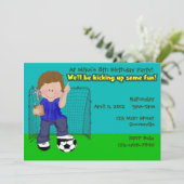 Invitation Fête d'anniversaire du football (Debout devant)