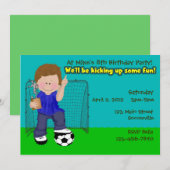 Invitation Fête d'anniversaire du football (Devant / Derrière)