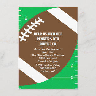 Invitation Fête d'anniversaire du football de sports