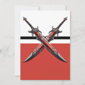 Invitation Fête d'anniversaire du garçon à l'épée rouge (Dos)